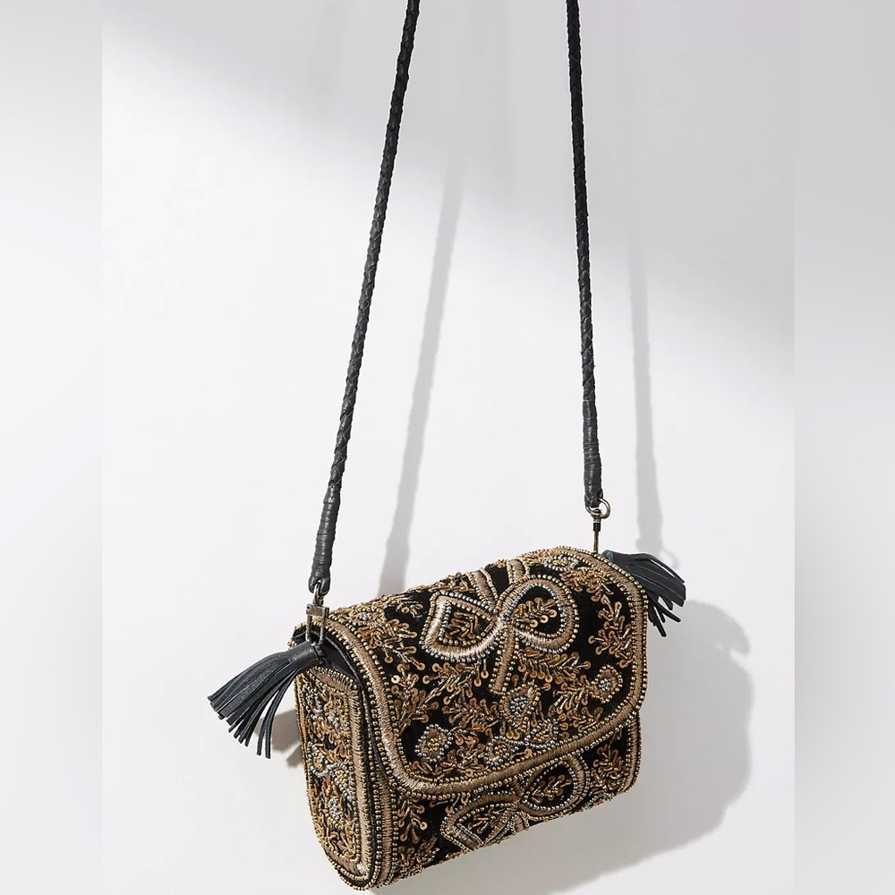 Anthropologie Goldie IbBan Embroidered Crossbody